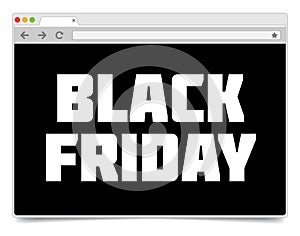 Black Friday inscription simple internet browser design template