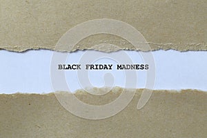 black friday madness on white paper