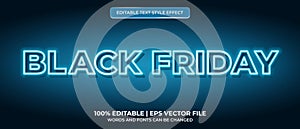 Black Friday Neon Editable Text Style Effect