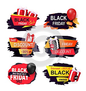 Black Friday Offer, Autumn Sale Banners Design Set