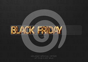 Black Friday. Progress loading bar in the form of lettering Black Friday