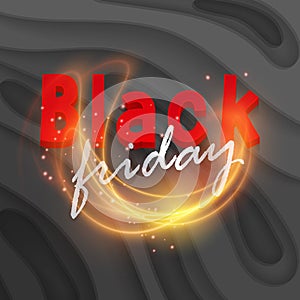 Black Friday promo vector background. Hot sale retail promotion banner design with fire flames for discount offer Vector eps 10