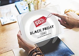 Black Friday Promotion Discount Consumer Shopping Concept photo