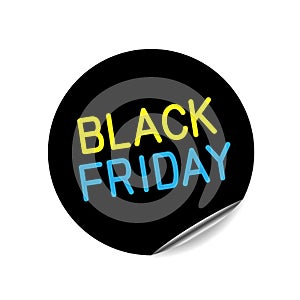 Black friday round sign sticker tag label