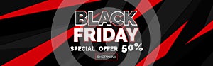 Black friday sale abstract polygonal background banner design