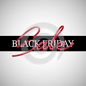 Black friday sale advertisement, interlaced calligraphic text de