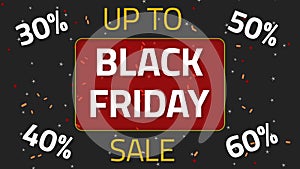 Black Friday Sale animation with up to 60 percent