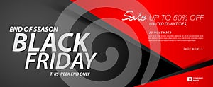 Black friday sale banner, Ads, header banner, gift voucher, Discount card, promotion poster, advertisement, marketing, tags