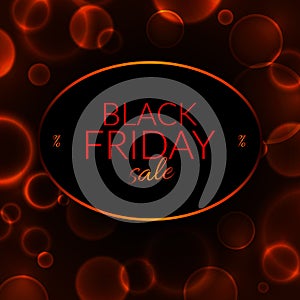 Black friday sale banner on a black background with luminous circles vector illustration photo