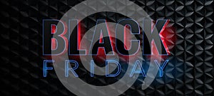 Black Friday sale banner background neon effect template design