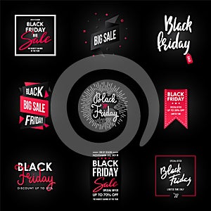 Black Friday Sale banner design, graphic element.