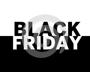 Black Friday Sale banner. Modern minimal design with black and white typography. Vector illustration.