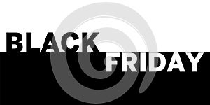 Black Friday Sale banner. Modern minimal design with black and white typography. Vector illustration.