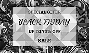 Black friday sale banner. Seasonal discounts. Vector illustration
