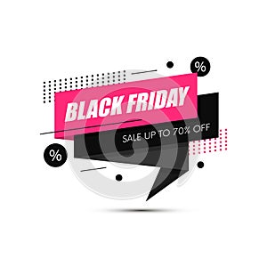 Black Friday sale banner. Shopping background. Sale tag. Vector