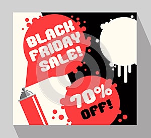 Black Friday Sale Banner with spray paint can