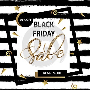 Black friday sale banner. Vector.