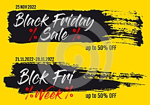 Black Friday Sale banner, vector design elements for labels, tags