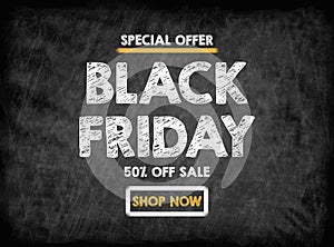 Black Friday sale. Black board with texture, background