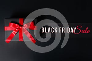 Black Friday sale, black gift box for online shopping