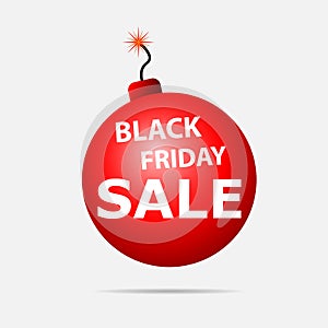 Black friday sale, bomb vector illustration