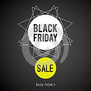 Black Friday Sale. Buy now. Promotion banner. Vector illustration, flat design