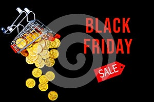 Black Friday sale, cyber Monday concept. Seasonal discount. Hot price. Best deal offer to buy goods.