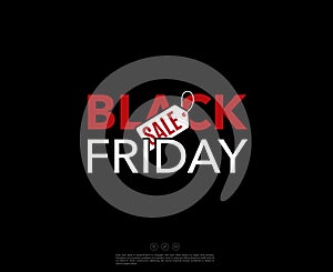 Black Friday sale design template. Creative banner. Vector illus