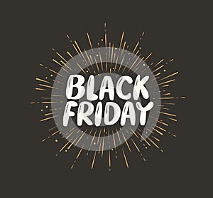 Black Friday. Sale, discount, low price, shopping label or icon. Vector illustration