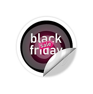 black friday, sale, discount sticker in red and black color on white background. vector