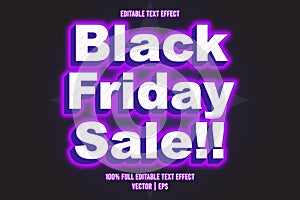 Black Friday sale!! editable text effect neon style
