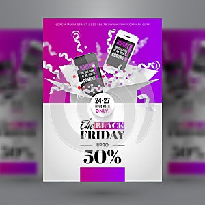 Black friday sale event. Corporate identity flyer