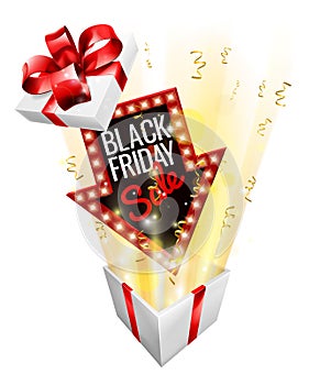 Black Friday Sale Gift Box Surprise Concept