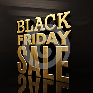 Black Friday Sale Gold Inscription Banner