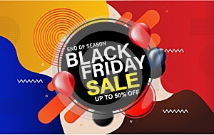 Black Friday sale inscription design template. Black Friday banner. Promotional marketing discount event. vector illustraion