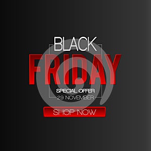 Black Friday sale inscription design template.  Black Friday Super Sale offer. Discount offer presentation.