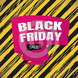 Black friday sale inspiration poster, banner or flyer vector illustration isolated on brush stroke background.