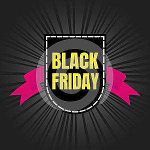 Black friday sale inspiration poster, banner or flyer vector illustration isolated on dark background.