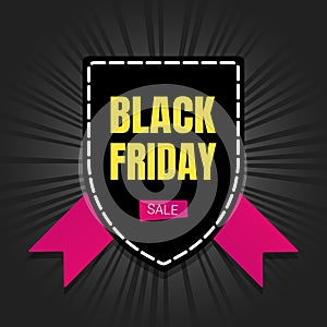 Black friday sale inspiration poster, banner or flyer vector illustration isolated on dark background.
