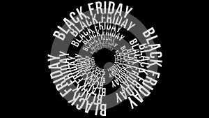 Black Friday Sale kinetic typography tunnel spins text rotation 4K