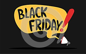 Black Friday sale message with flat design.