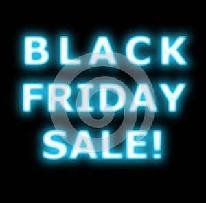 Black Friday sale neon on black photo