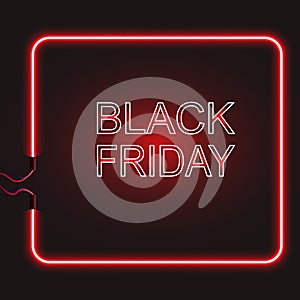 black friday sale with neon red and sparkling text