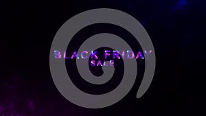 Black Friday sale neon sign banner background for promo video