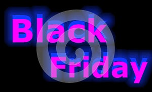 Black Friday sale neon sign in blue on black background