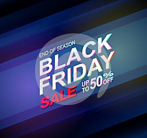 Black friday sale neon vector banners. illustration.