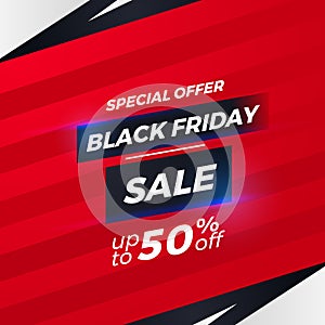 Black Friday sale offer promo discount poster banner simple elegant template