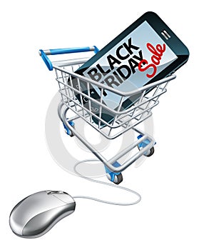 Black Friday Sale Phone Mouse Trolley Sign