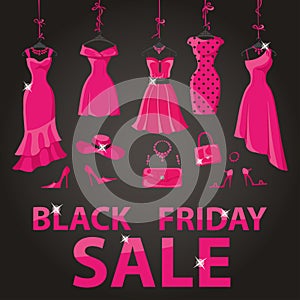 Black friday Sale.Pink party dresses,accessories