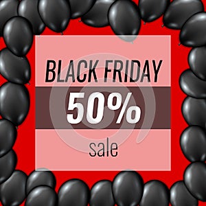 Black Friday Sale Poster Balloons Template